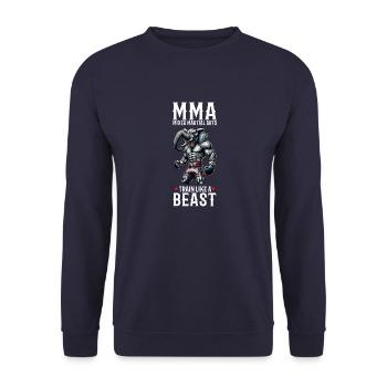 MMA Elefant - Käfigkämpfer Freies Kämpfen - Unisex Pullover - Navy - Vorne - Alina (178cm) & Michal (187cm)