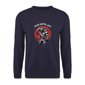 Cage Fighter Free Fighting - MMA Elefant - Unisex Pullover - Navy - Vorne - Alina (178cm) & Michal (187cm)
