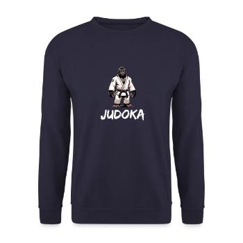 Judoka Gorilla Japanische Kampfsportarten Judo - Unisex Pullover - Navy - Vorne - Alina (178cm) & Michal (187cm)