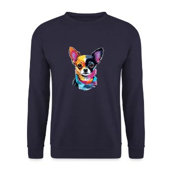 Chihuahua - Sweat-shirt Unisexe - marine - Devant - Alina (178cm) & Michal (187cm)