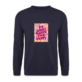 makes you happy - Sweat-shirt Unisexe - marine - Devant - Alina (178cm) & Michal (187cm)