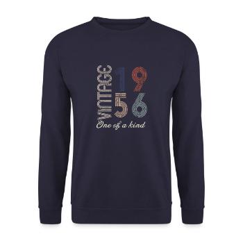 68th Birthday 1956 - Vintage Retro Gift Idea - Unisex Sweatshirt - navy - Front - Alina (178cm) & Michal (187cm)