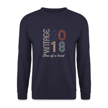 6e anniversaire 2018 - idée cadeau rétro Vintage - Sweat-shirt Unisexe - marine - Devant - Alina (178cm) & Michal (187cm)