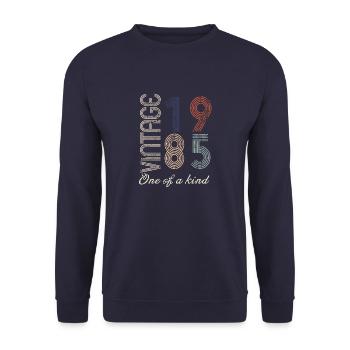 39th Birthday 1985 - Vintage Retro Gift Idea - Unisex Sweatshirt - navy - Front - Alina (178cm) & Michal (187cm)