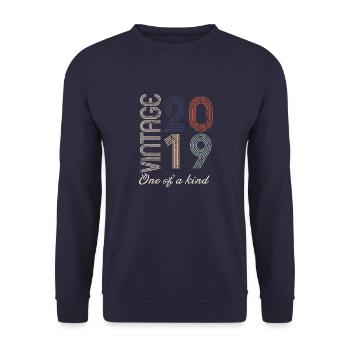 5th Anniversary 2019 - Vintage Retro Gift Idea - Unisex Sweatshirt - navy - Front - Alina (178cm) & Michal (187cm)