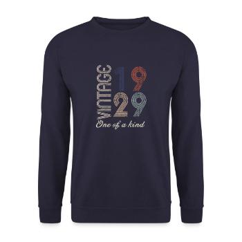 95th Birthday 1929 - Vintage Retro Gift Idea - Unisex Sweatshirt - navy - Front - Alina (178cm) & Michal (187cm)
