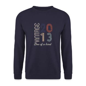 11th Anniversary 2013 - Vintage Retro Gift Idea - Unisex Sweatshirt - navy - Front - Alina (178cm) & Michal (187cm)