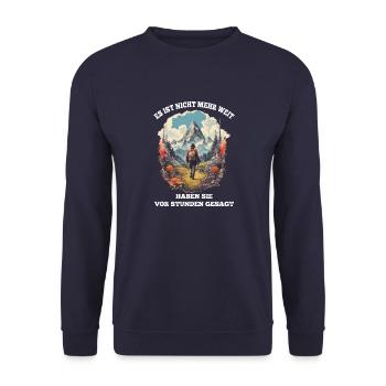 Es ist nicht mehr weit haben sie gesagt - Unisex Pullover - Navy - Vorne - Alina (178cm) & Michal (187cm)