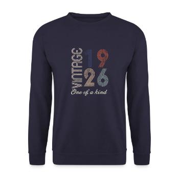 98th Birthday 1926 - Vintage Retro Gift Idea - Unisex Sweatshirt - navy - Front - Alina (178cm) & Michal (187cm)