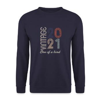 3rd Anniversary 2021 - Vintage Retro Gift Idea - Unisex Sweatshirt - navy - Front - Alina (178cm) & Michal (187cm)