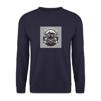 Schwarz weiß Punk - Unisex Pullover - Navy - Vorne - Alina (178cm) & Michal (187cm)