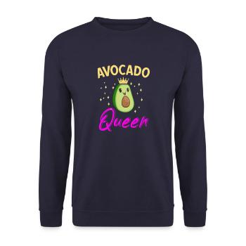 Avocado Fruchtig Vintage Vegane Sprüche - Unisex Pullover - Navy - Vorne - Alina (178cm) & Michal (187cm)