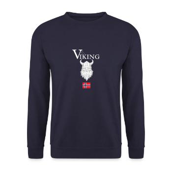 Viking Wikinger T-Shirt Norwegen - Unisex Pullover - Navy - Vorne - Alina (178cm) & Michal (187cm)