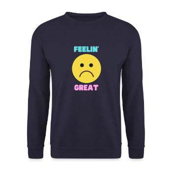 Feeling Great - Unisex Pullover - Navy - Vorne - Alina (178cm) & Michal (187cm)