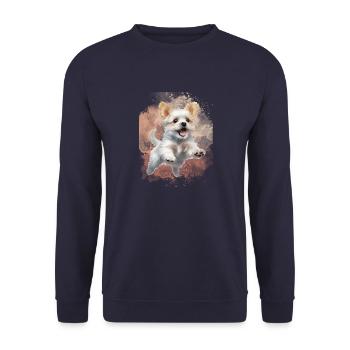 Flying Dog - Unisex Sweatshirt - navy - Front - Alina (178cm) & Michal (187cm)