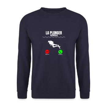 La plonger m'appelle - Sweat-shirt Unisexe - marine - Devant - Alina (178cm) & Michal (187cm)
