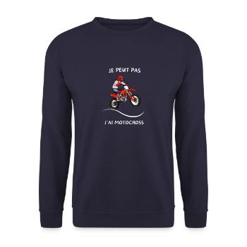 Je peux pas j'ai motocross - Sweat-shirt Unisexe - marine - Devant - Alina (178cm) & Michal (187cm)