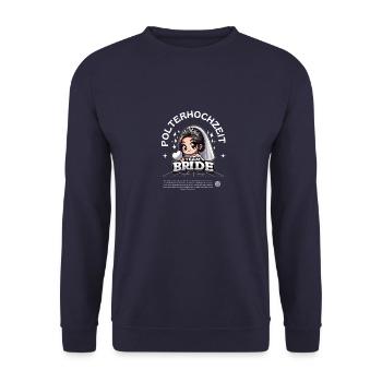 Team Bride - Unisex Sweatshirt - navy - Front - Alina (178cm) & Michal (187cm)