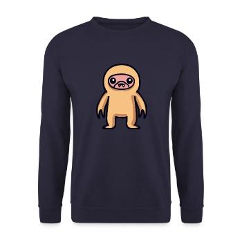 Faultier Halloween Tier - Unisex Pullover - Navy - Vorne - Alina (178cm) & Michal (187cm)