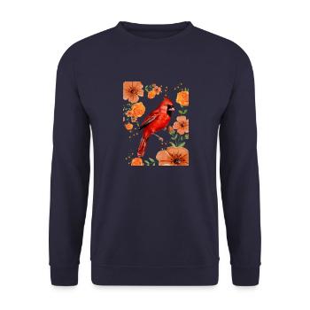 Sparrow and sunflower - Unisex Sweatshirt - navy - Front - Alina (178cm) & Michal (187cm)