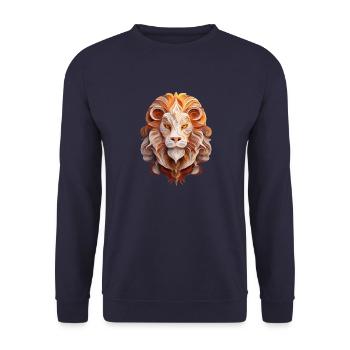 Sternzeichen Löwe - Unisex Pullover - Navy - Vorne - Alina (178cm) & Michal (187cm)