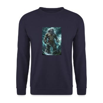 Riese Giant Geschenk - Unisex Pullover - Navy - Vorne - Alina (178cm) & Michal (187cm)