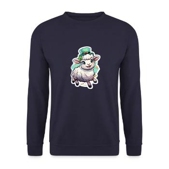 Cadeau de mouton pour la Saint-Patrick - Sweat-shirt Unisexe - marine - Devant - Alina (178cm) & Michal (187cm)