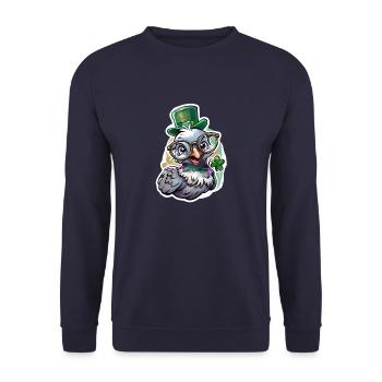 St. Patrick's Day Taube Geschenk - Unisex Pullover - Navy - Vorne - Alina (178cm) & Michal (187cm)