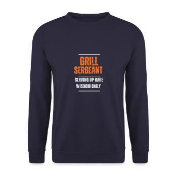 BBQ Grill lovers for dads, grandad, friends - Unisex Sweatshirt - navy - Front - Alina (178cm) & Michal (187cm)