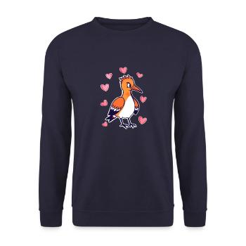Karikatur Vogel - Unisex Pullover - Navy - Vorne - Alina (178cm) & Michal (187cm)