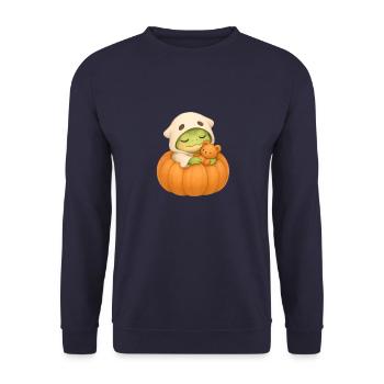 Halloween Frog Costume Gift - Unisex Sweatshirt - navy - Front - Alina (178cm) & Michal (187cm)