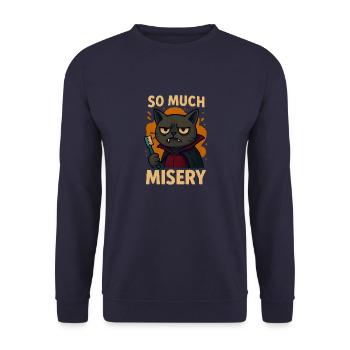Halloween Costume Cat Gift - Unisex Sweatshirt - navy - Front - Alina (178cm) & Michal (187cm)