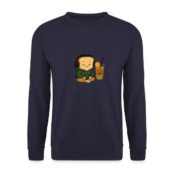 Halloween Toast Costume Gift - Unisex Sweatshirt - navy - Front - Alina (178cm) & Michal (187cm)