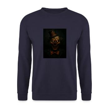 Cadeau d’Halloween Clown effrayant - Sweat-shirt Unisexe - marine - Devant - Alina (178cm) & Michal (187cm)