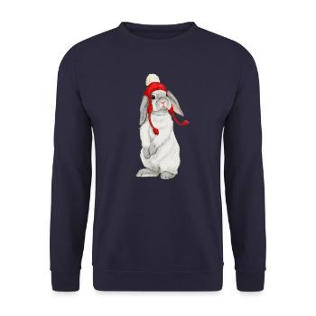 Lapin d'hiver - Sweat-shirt Unisexe - marine - Devant - Alina (178cm) & Michal (187cm)