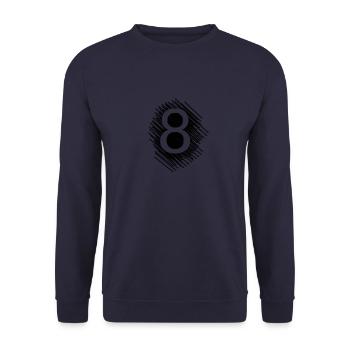Number 8 eight - Unisex Sweatshirt - navy - Front - Alina (178cm) & Michal (187cm)