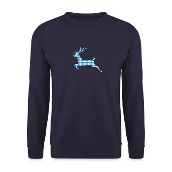 Bayern - Hirsch Bayrische Flagge Jäger - Unisex Pullover - Navy - Vorne - Alina (178cm) & Michal (187cm)