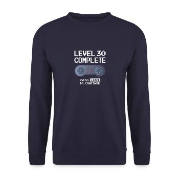 Nerd drôle niveau 30 complet - Sweat-shirt Unisexe - marine - Devant - Alina (178cm) & Michal (187cm)