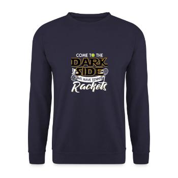 Funny Tennis Player Come to the Dark Side Tennis - Unisex Pullover - Navy - Vorne - Alina (178cm) & Michal (187cm)