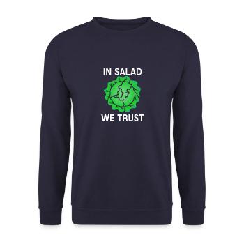 Dans Salad We Trust Vegan manger salade de verr - Sweat-shirt Unisexe - marine - Devant - Alina (178cm) & Michal (187cm)
