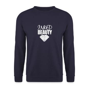 Beauté encrée, Diamant, Tatouage - Sweat-shirt Unisexe - marine - Devant - Alina (178cm) & Michal (187cm)