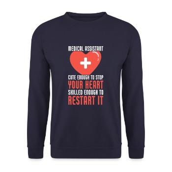 Medical Assistant Cute Enough To Stop Your Heart - Unisex Sweatshirt - navy - Front - Alina (178cm) & Michal (187cm)