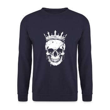 Couronne de crâne de roi - Sweat-shirt Unisexe - marine - Devant - Alina (178cm) & Michal (187cm)