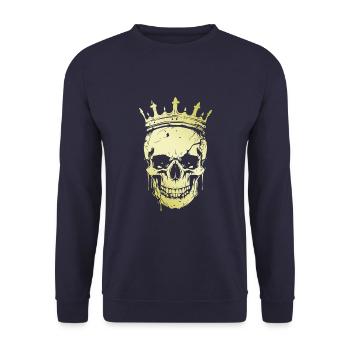 Couronne de crâne de roi - Sweat-shirt Unisexe - marine - Devant - Alina (178cm) & Michal (187cm)