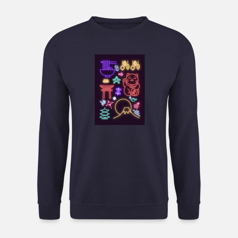 Bunte Neonlichter Japan - Unisex Pullover - Navy
