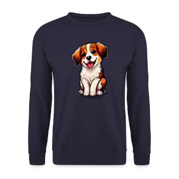 The Cute Dog, Bold and Vivid Colors - Unisex Sweatshirt - navy - Front - Alina (178cm) & Michal (187cm)