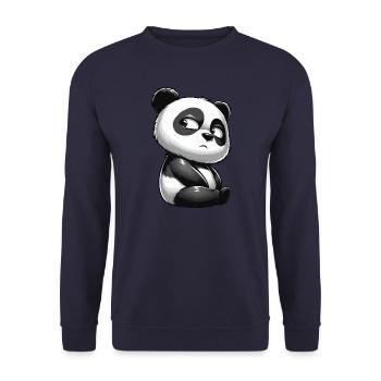 Skeptischer Panda Cartoon Niedlich Zweifel - Unisex Pullover - Navy - Vorne - Alina (178cm) & Michal (187cm)