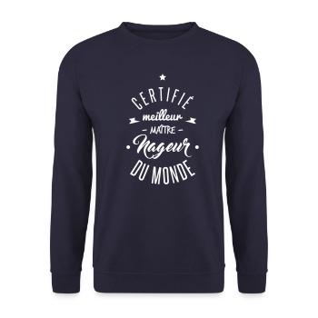 meilleur maitre nageur - Sweat-shirt Unisexe - marine - Devant - Alina (178cm) & Michal (187cm)