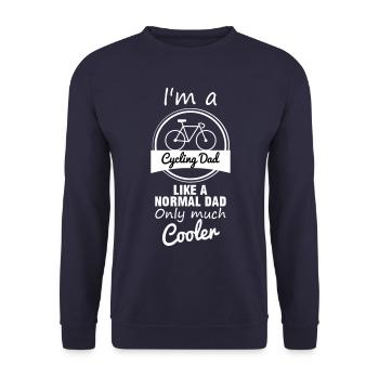 Cycling Dad - bike father dad - Unisex Sweatshirt - navy - Front - Alina (178cm) & Michal (187cm)