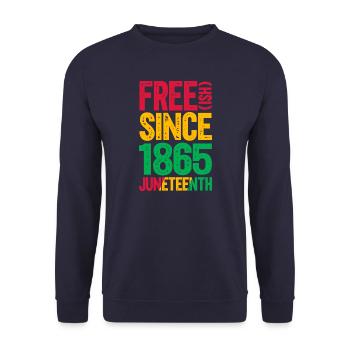 Juneteenth - Unisex Sweatshirt - navy - Front - Alina (178cm) & Michal (187cm)